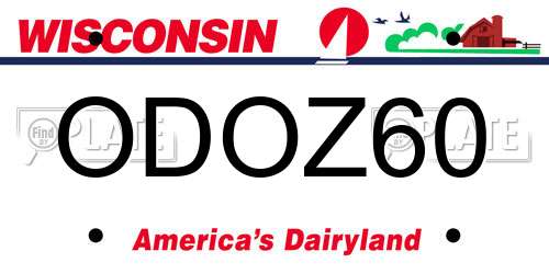 ODOZ60 Wisconsin License Plate