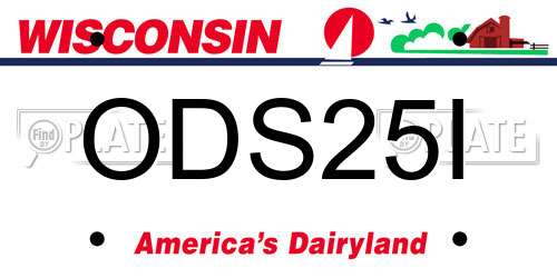 ODS25I Wisconsin License Plate