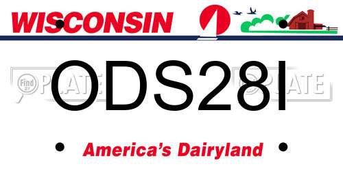ODS28I Wisconsin License Plate