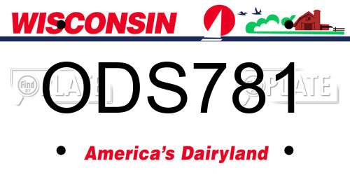 ODS781 Wisconsin License Plate
