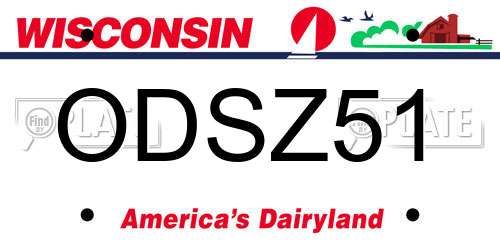 ODSZ51 Wisconsin License Plate