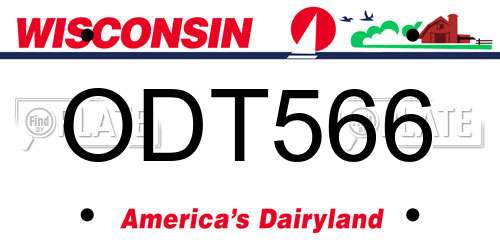 ODT566 Wisconsin License Plate