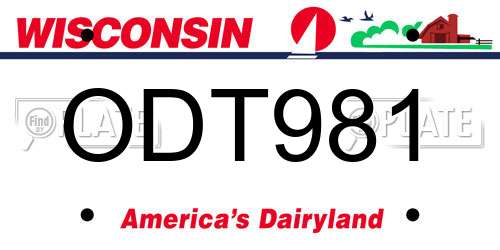 ODT981 Wisconsin License Plate