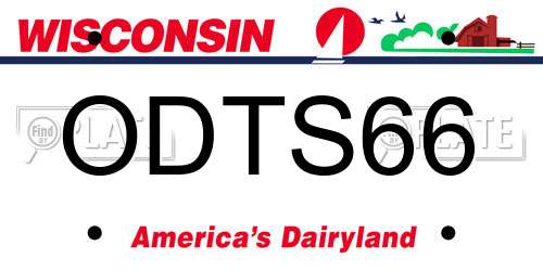 ODTS66 Wisconsin License Plate