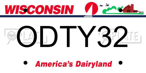 ODTY32 Wisconsin License Plate