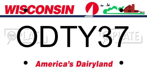 ODTY37 Wisconsin License Plate