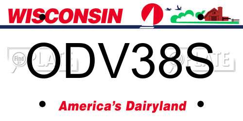 ODV38S Wisconsin License Plate