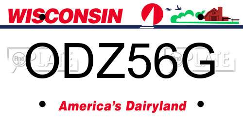 ODZ56G Wisconsin License Plate