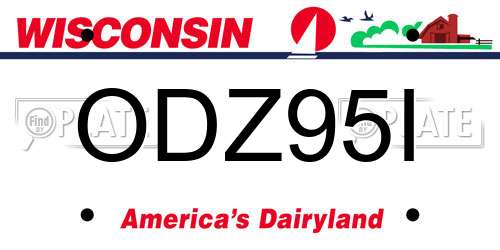 ODZ95I Wisconsin License Plate