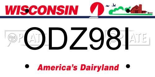 ODZ98I Wisconsin License Plate