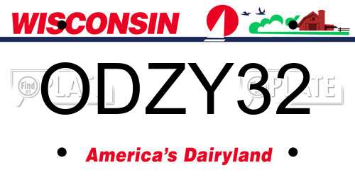 ODZY32 Wisconsin License Plate