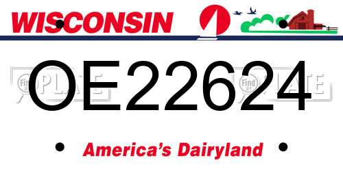 OE22624 Wisconsin License Plate
