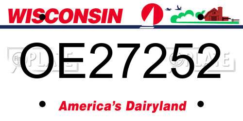 OE27252 Wisconsin License Plate