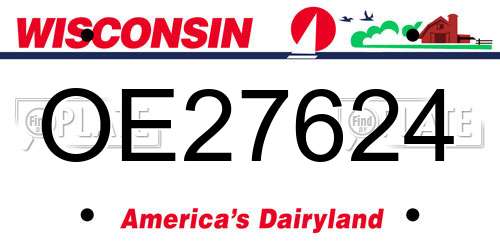 OE27624 Wisconsin License Plate