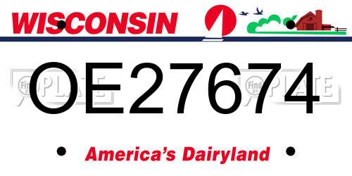 OE27674 Wisconsin License Plate