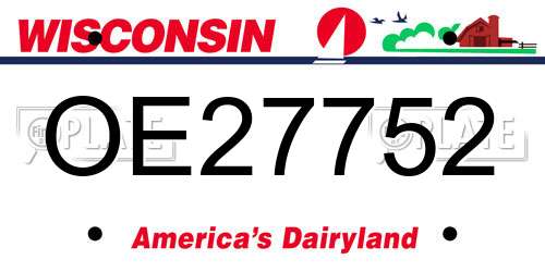 OE27752 Wisconsin License Plate