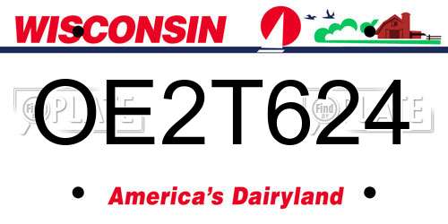 OE2T624 Wisconsin License Plate