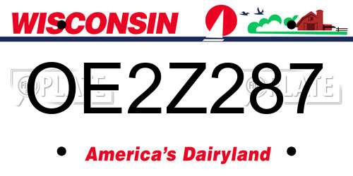 OE2Z287 Wisconsin License Plate