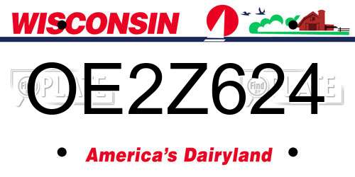 OE2Z624 Wisconsin License Plate