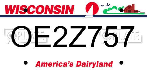 OE2Z757 Wisconsin License Plate