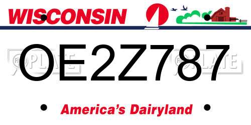 OE2Z787 Wisconsin License Plate