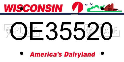 OE35520 Wisconsin License Plate