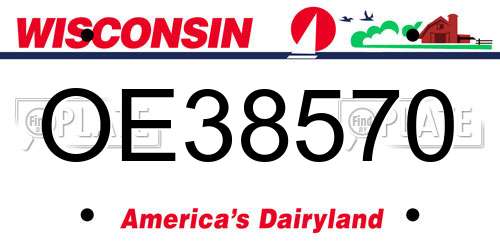 OE38570 Wisconsin License Plate