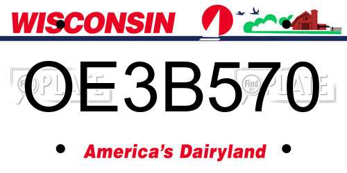 OE3B570 Wisconsin License Plate