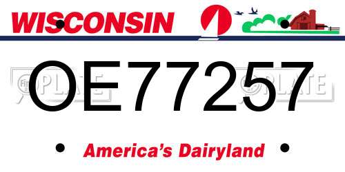 OE77257 Wisconsin License Plate
