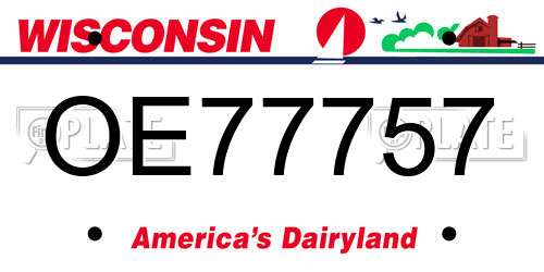 OE77757 Wisconsin License Plate