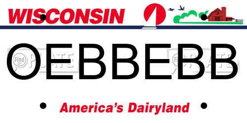 OEBBEBB Wisconsin License Plate