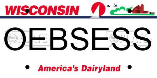OEBSESS Wisconsin License Plate