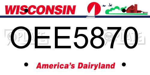 OEE5870 Wisconsin License Plate