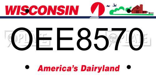 OEE8570 Wisconsin License Plate