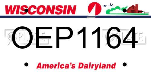 OEP1164 Wisconsin License Plate