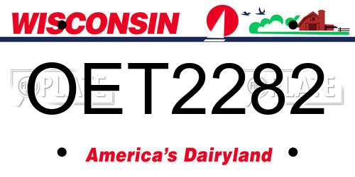 OET2282 Wisconsin License Plate