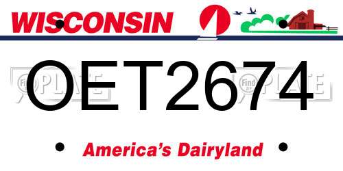 OET2674 Wisconsin License Plate