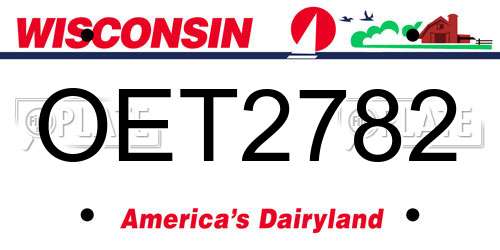OET2782 Wisconsin License Plate