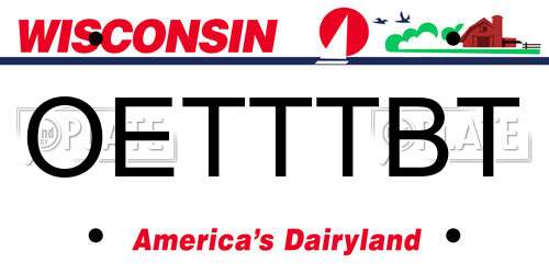 OETTTBT Wisconsin License Plate