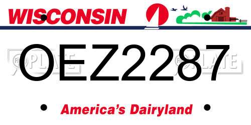 OEZ2287 Wisconsin License Plate