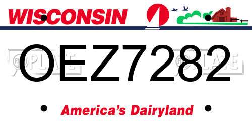 OEZ7282 Wisconsin License Plate