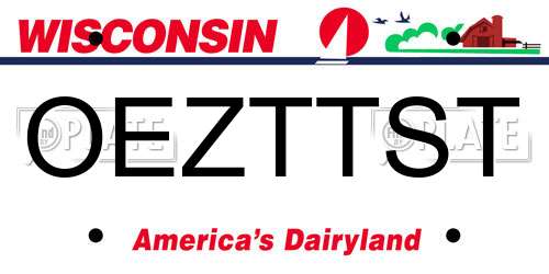 OEZTTST Wisconsin License Plate