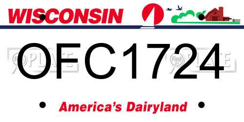 OFC1724 Wisconsin License Plate