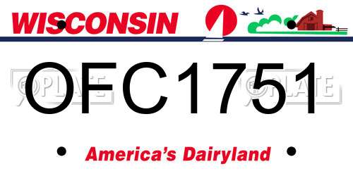 OFC1751 Wisconsin License Plate