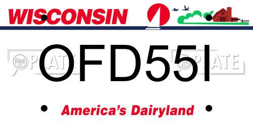 OFD55I Wisconsin License Plate