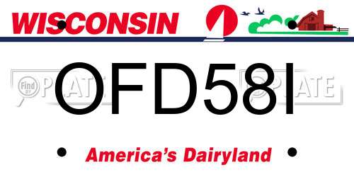 OFD58I Wisconsin License Plate