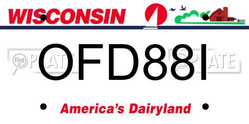 OFD88I Wisconsin License Plate
