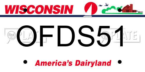OFDS51 Wisconsin License Plate