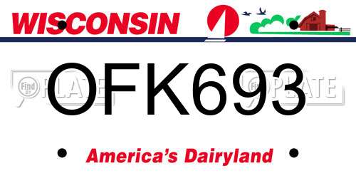 OFK693 Wisconsin License Plate