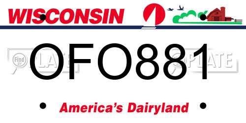 OFO881 Wisconsin License Plate